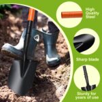 Compact Orange Handle Steel Digging Shovel – photo 5