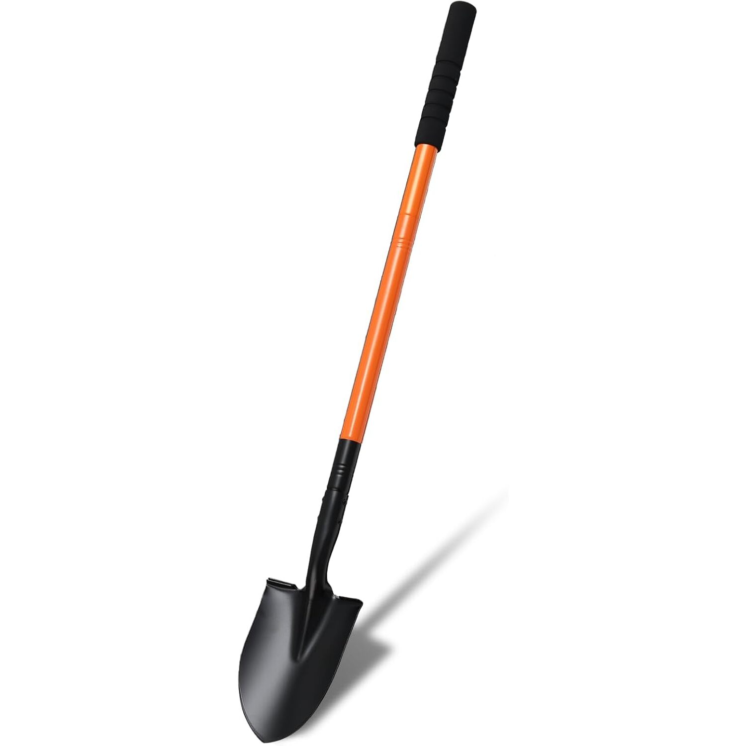 Durable Metal Shovel Compact Orange Handle Steel Digging Shovel