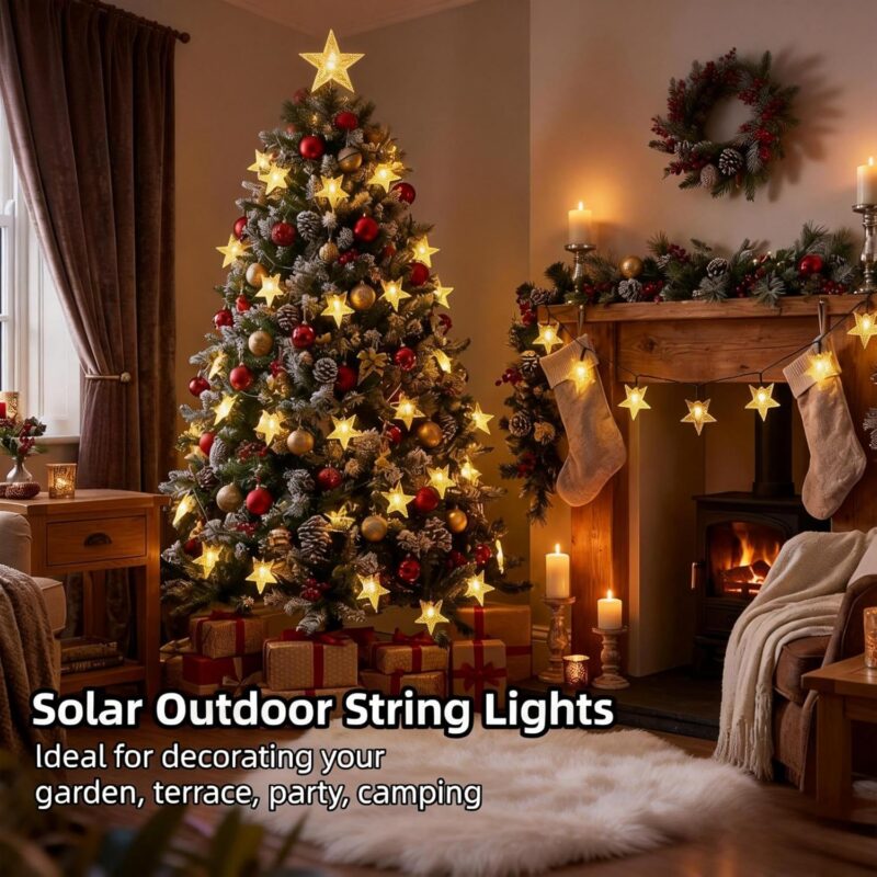 Solar Powered Star Fairy Lights - Hình 2
