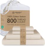 Threadmill White 800 TC Cotton Sateen Sheet Set - Hình 11