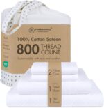 Threadmill White 800 TC Cotton Sateen Sheet Set - Hình 12