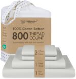 Threadmill White 800 TC Cotton Sateen Sheet Set - Hình 15