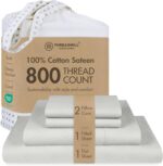 Threadmill White 800 TC Cotton Sateen Sheet Set - Hình 16