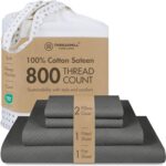 Threadmill White 800 TC Cotton Sateen Sheet Set - Hình 17