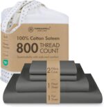 Threadmill White 800 TC Cotton Sateen Sheet Set - Hình 18