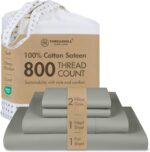 Threadmill White 800 TC Cotton Sateen Sheet Set - Hình 20