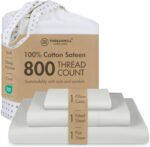 Threadmill White 800 TC Cotton Sateen Sheet Set - Hình 29