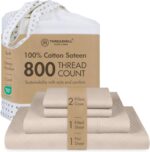 Threadmill White 800 TC Cotton Sateen Sheet Set - Hình 32