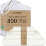 Threadmill White 800 TC Cotton Sateen Sheet Set - Hình 40