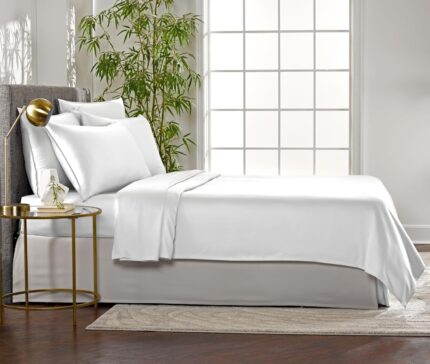 Pure White Bamboo Viscose Sheet Set - Hình 2