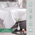 Pure White Bamboo Viscose Sheet Set - Hình 9