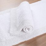 Plush White Cotton Bath Mat Set