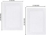 Plush White Cotton Bath Mat Set - Hình 3