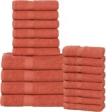 Peach Coral Cotton Bath Towels - Hình 20