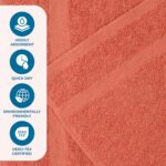 Peach Coral Cotton Bath Towels - Hình 4