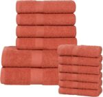 Peach Coral Cotton Bath Towels - Hình 66