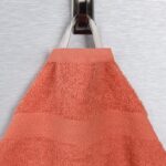 Peach Coral Cotton Bath Towels - Hình 7
