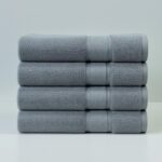 Luxury Grey Cotton Spa Towel Set - Hình 2