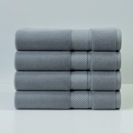 Luxury Grey Cotton Spa Towel Set - Hình 2