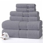 Luxury Grey Cotton Spa Towel Set - Hình 3