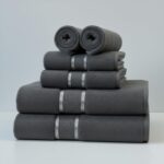 Luxury Grey Cotton Spa Towel Set - Hình 4