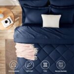 Navy Blue Quilted Comforter - Hình 2