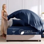 Navy Blue Quilted Comforter - Hình 5