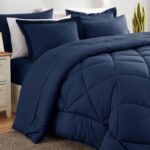 Navy Blue Quilted Comforter - Hình 8