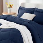 Navy Blue Quilted Comforter - Hình 9