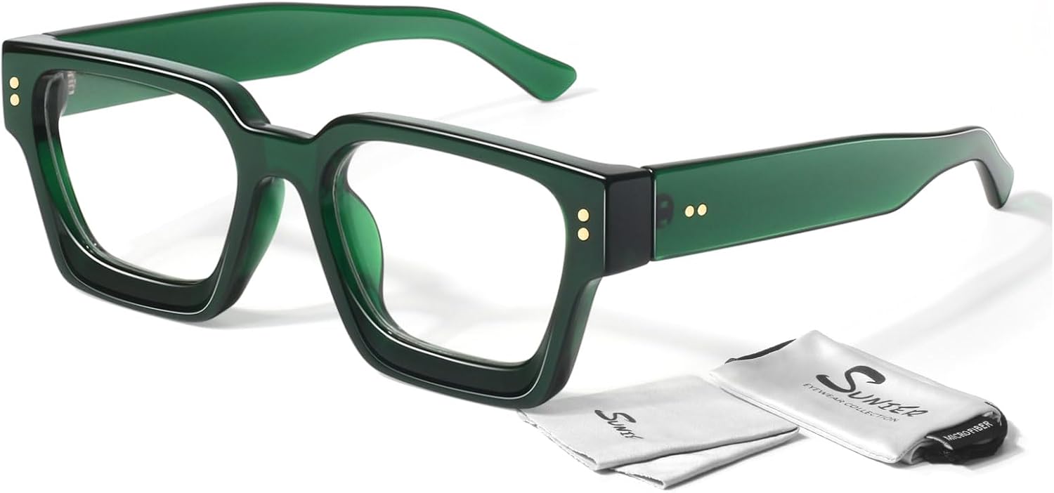 Sunier Oversized Thick Square Fake Clear Lens Glasses Women Men 100% — view 7