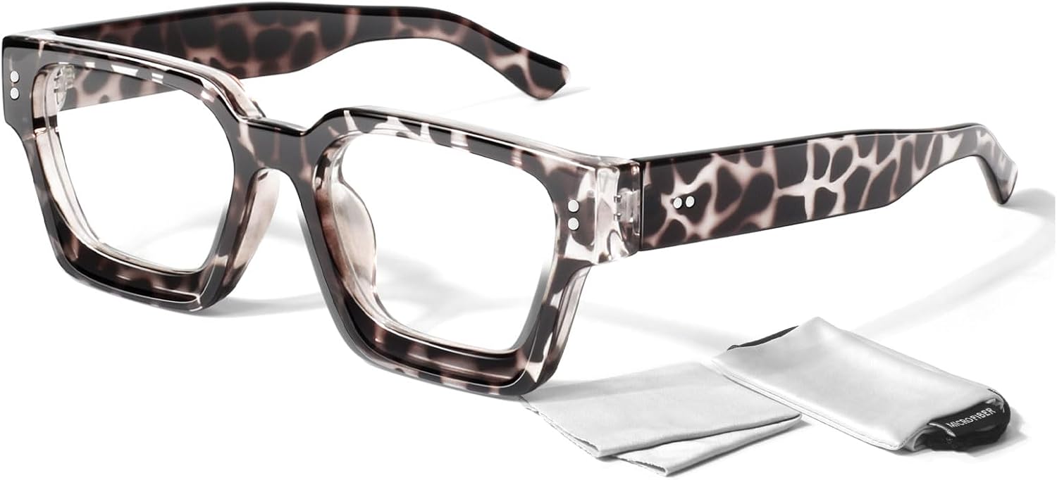 Sunier Oversized Thick Square Fake Clear Lens Glasses Women Men 100% — view 14