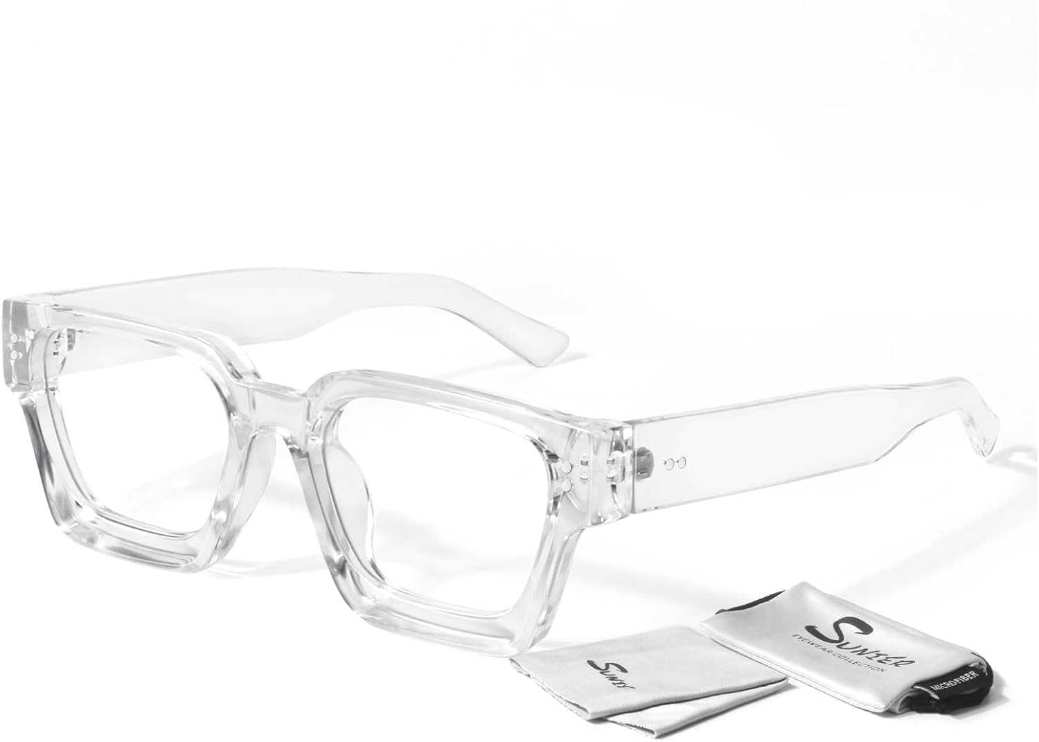 Sunier Oversized Thick Square Fake Clear Lens Glasses Women Men 100% — view 13