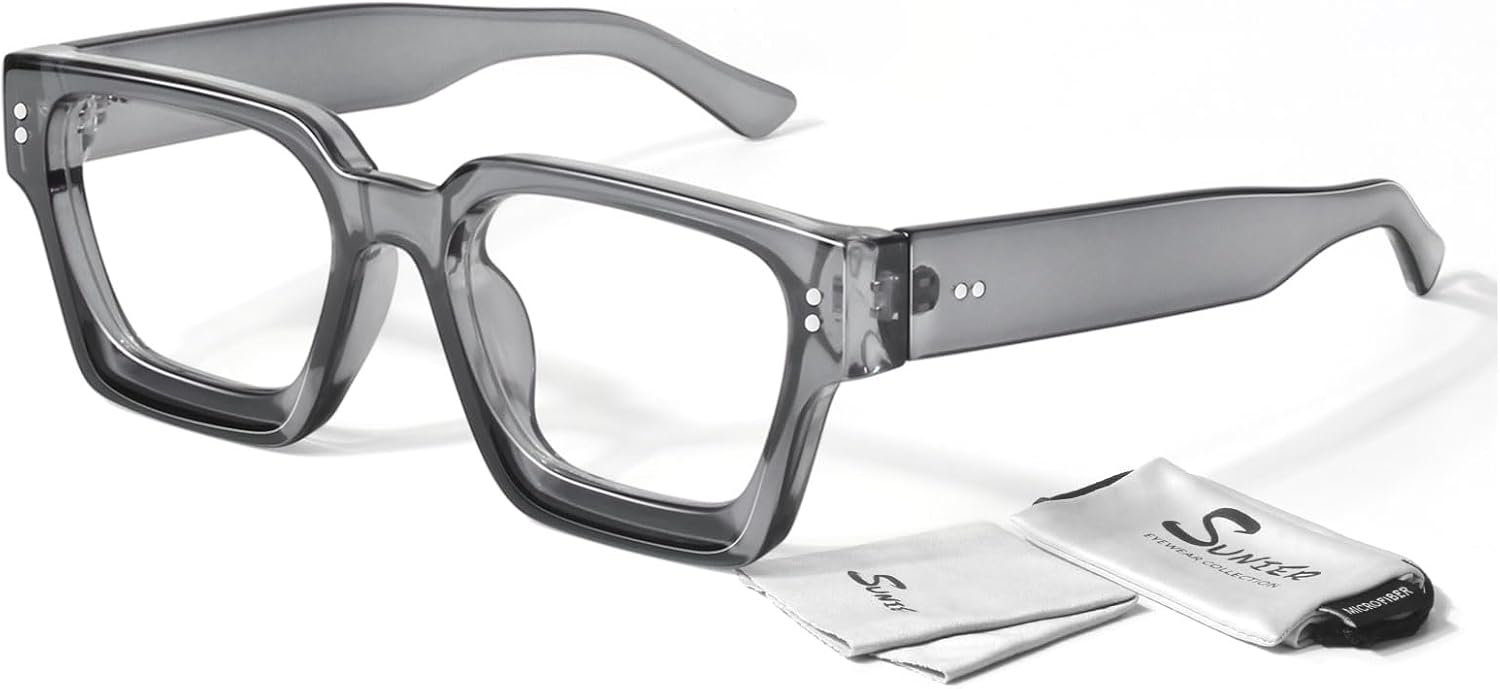 Sunier Oversized Thick Square Fake Clear Lens Glasses Women Men 100% — view 15