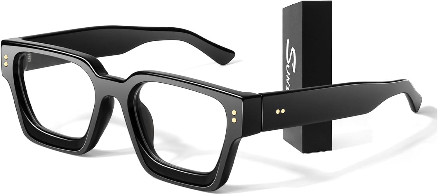 Sunier Oversized Thick Square Fake Clear Lens Glasses Women Men 100% — view 11