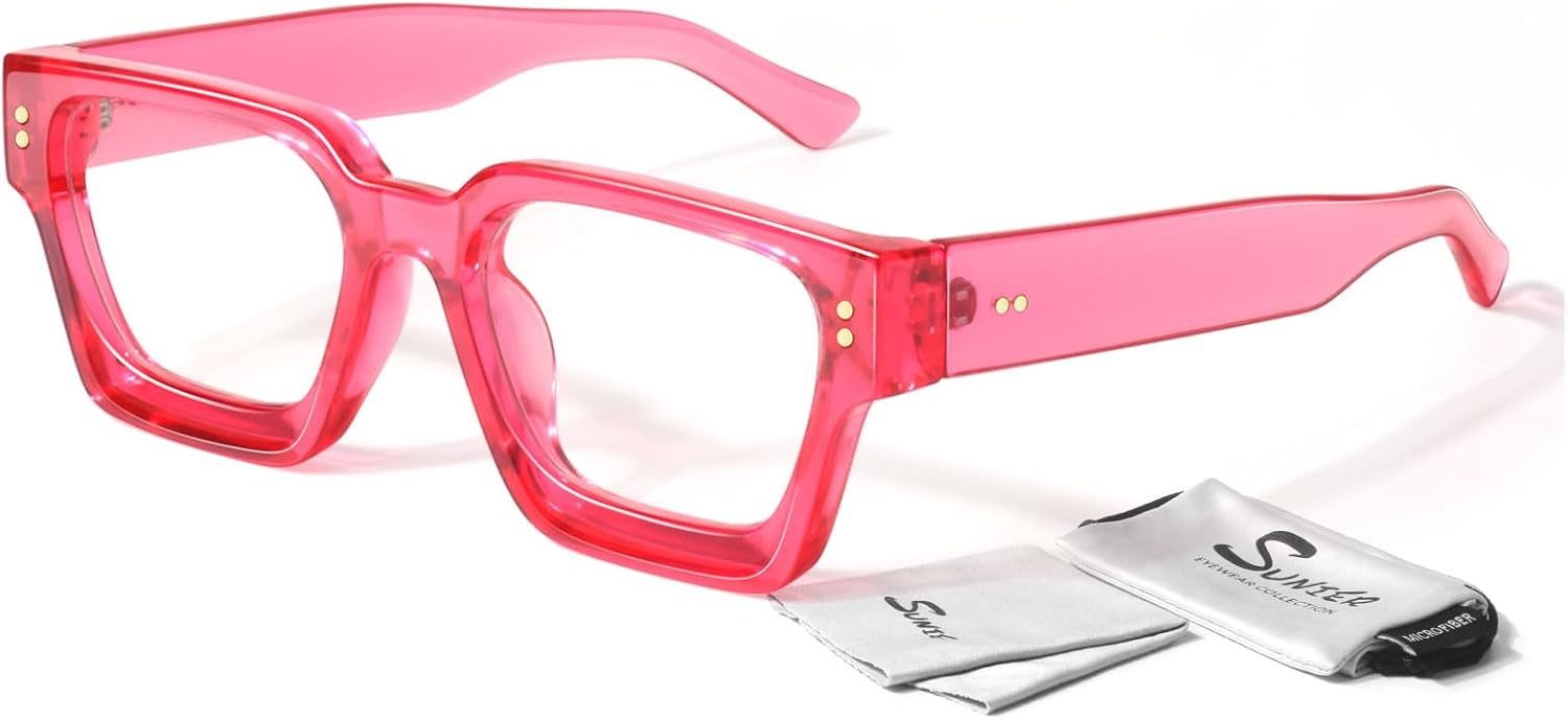 Sunier Oversized Thick Square Fake Clear Lens Glasses Women Men 100% — view 10
