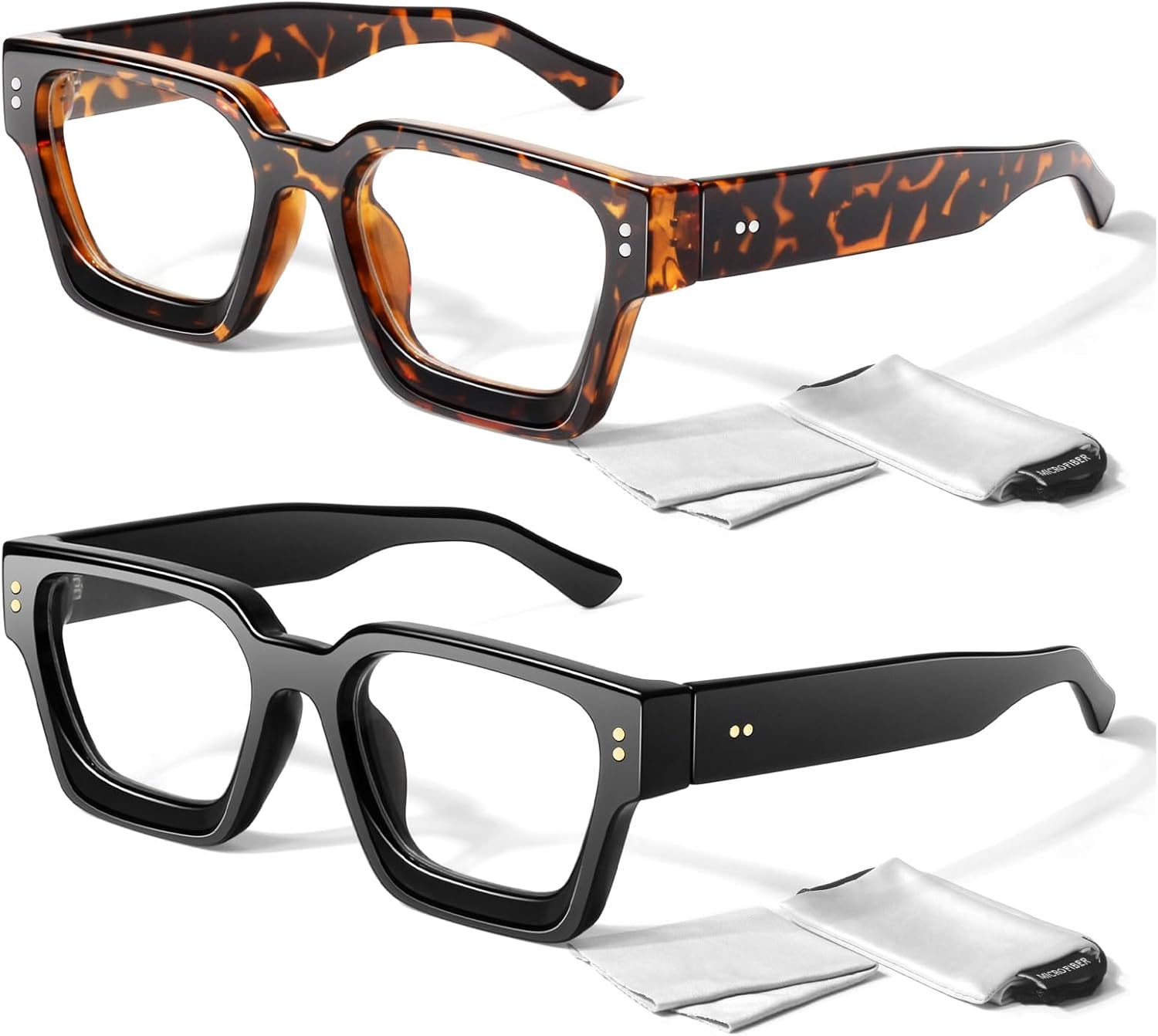 Sunier Oversized Thick Square Fake Clear Lens Glasses Women Men 100% — view 8