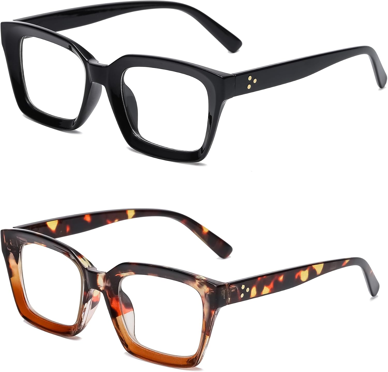 Teumire Classic Clear Lens Glasses for Women Men Thick Square Frame