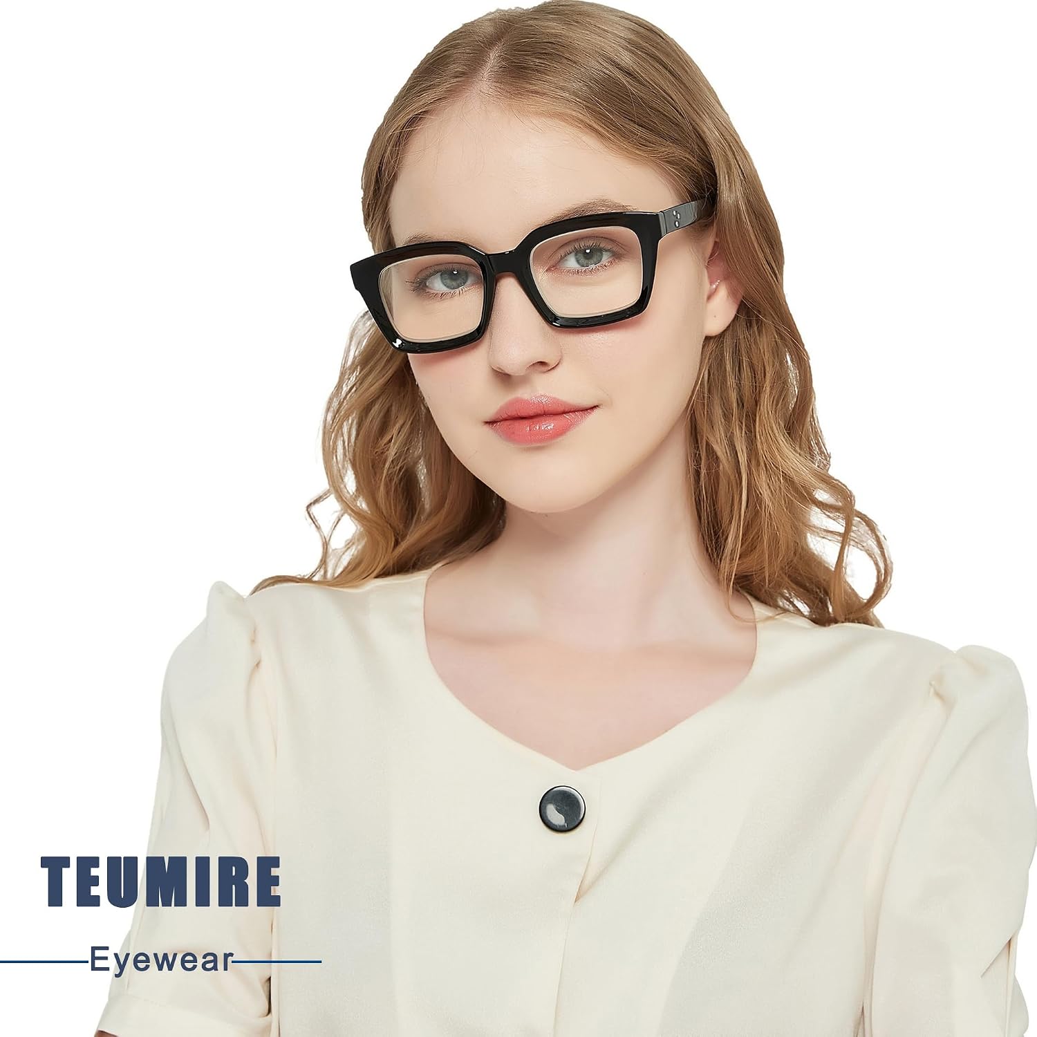 Teumire Classic Clear Lens Glasses for Women Men Thick Square Frame — view 2