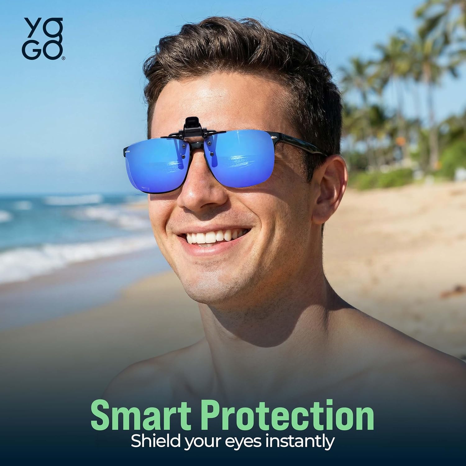 Yogo Vision Clip On Sunglasses for Prescription Glasses Polarized Men — view 2