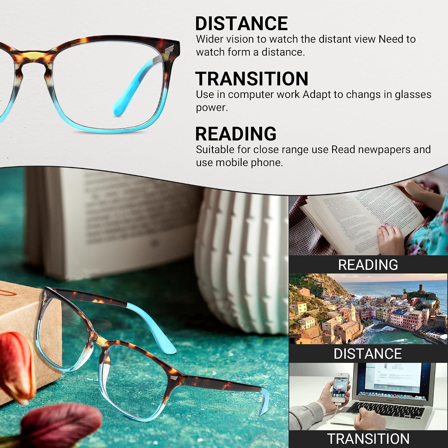 Yogo Vision Fashion Glasses Non-Prescription Eyewear Frame for Women — view 2