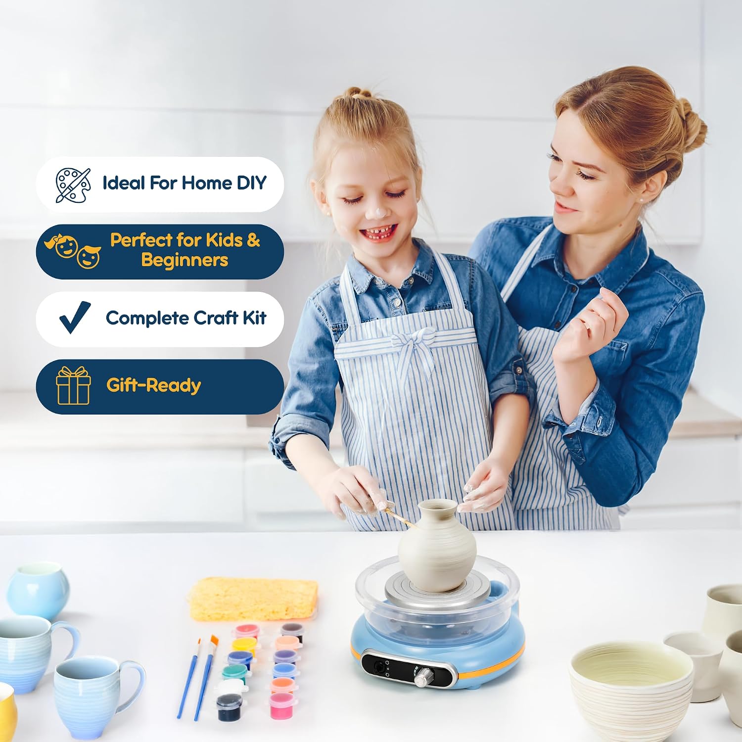 Blue Electric Pottery Wheel Kit - image 2