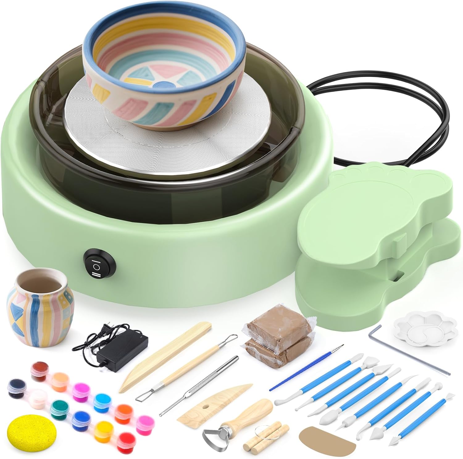 Mint Green Mini Pottery Wheel Kit