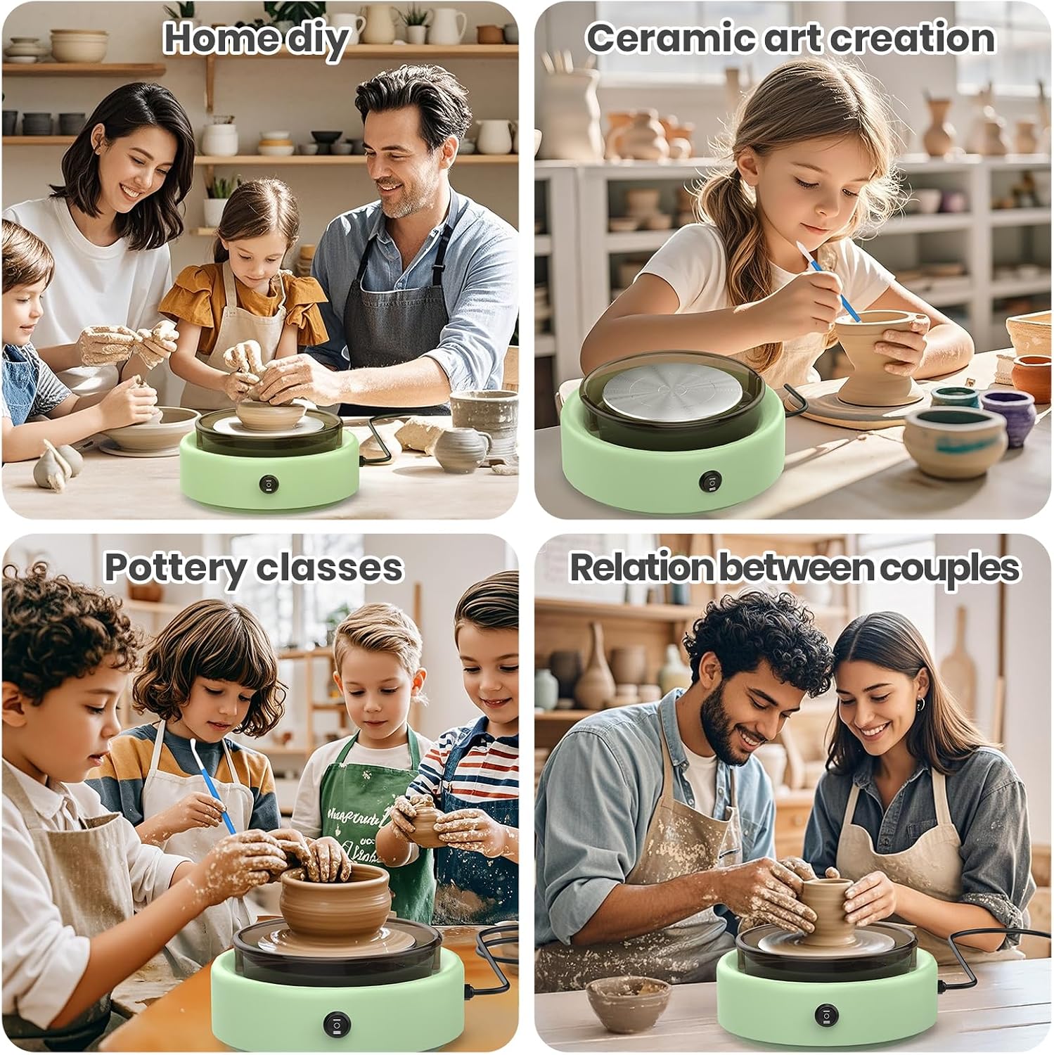 Mint Green Mini Pottery Wheel Kit - image 2