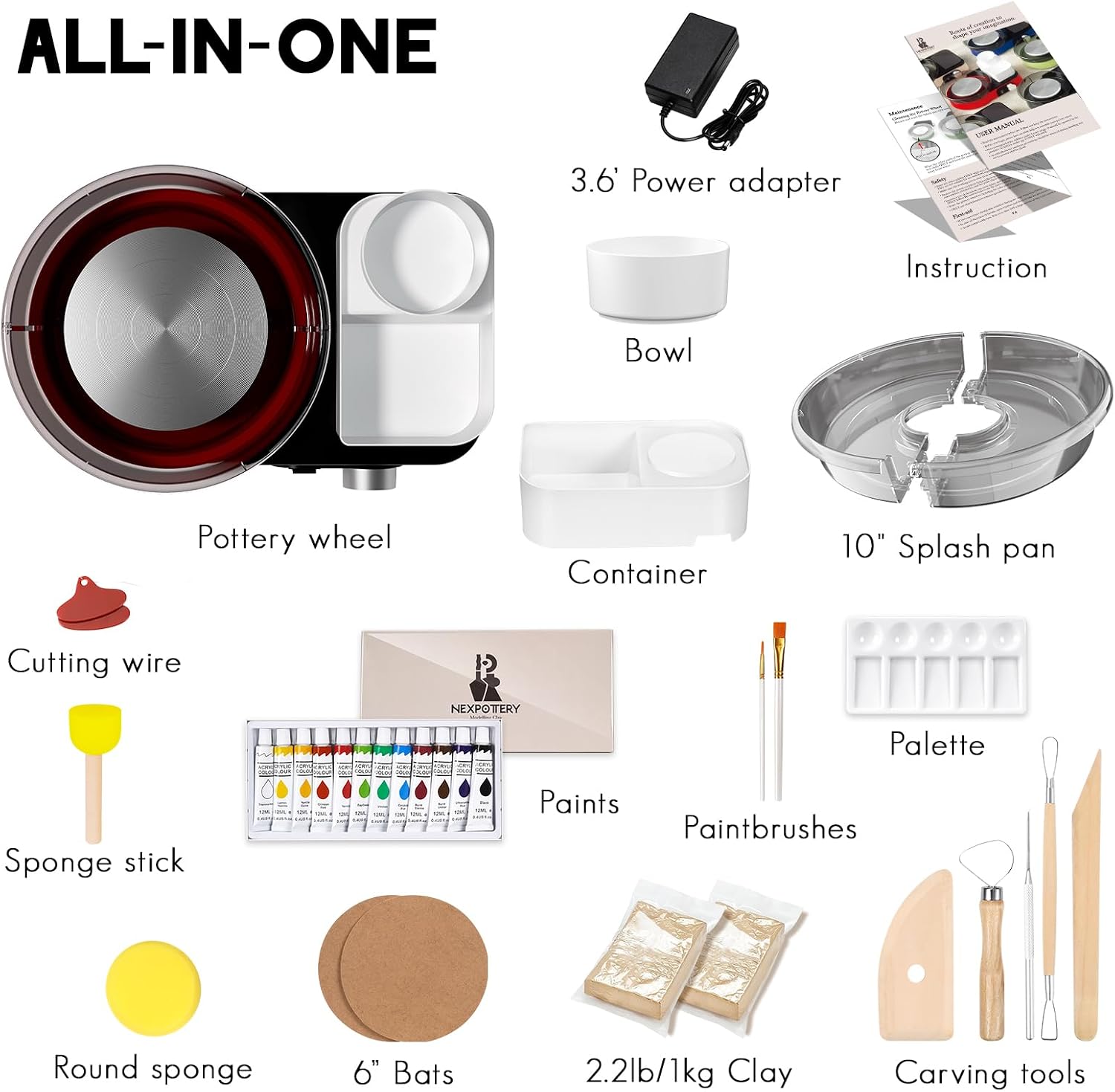 Red Electric Pottery Wheel Kit - image 2