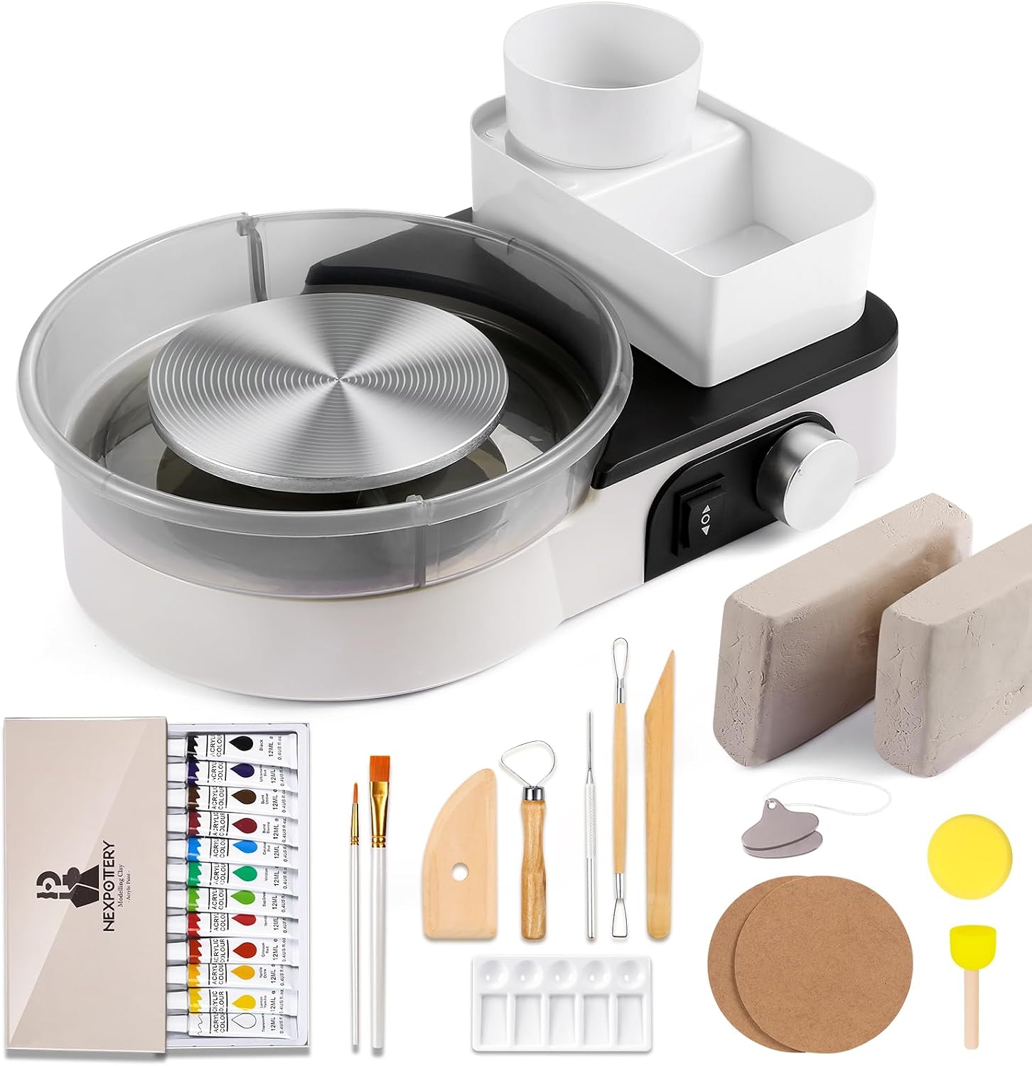 White Electric Pottery Wheel Kit