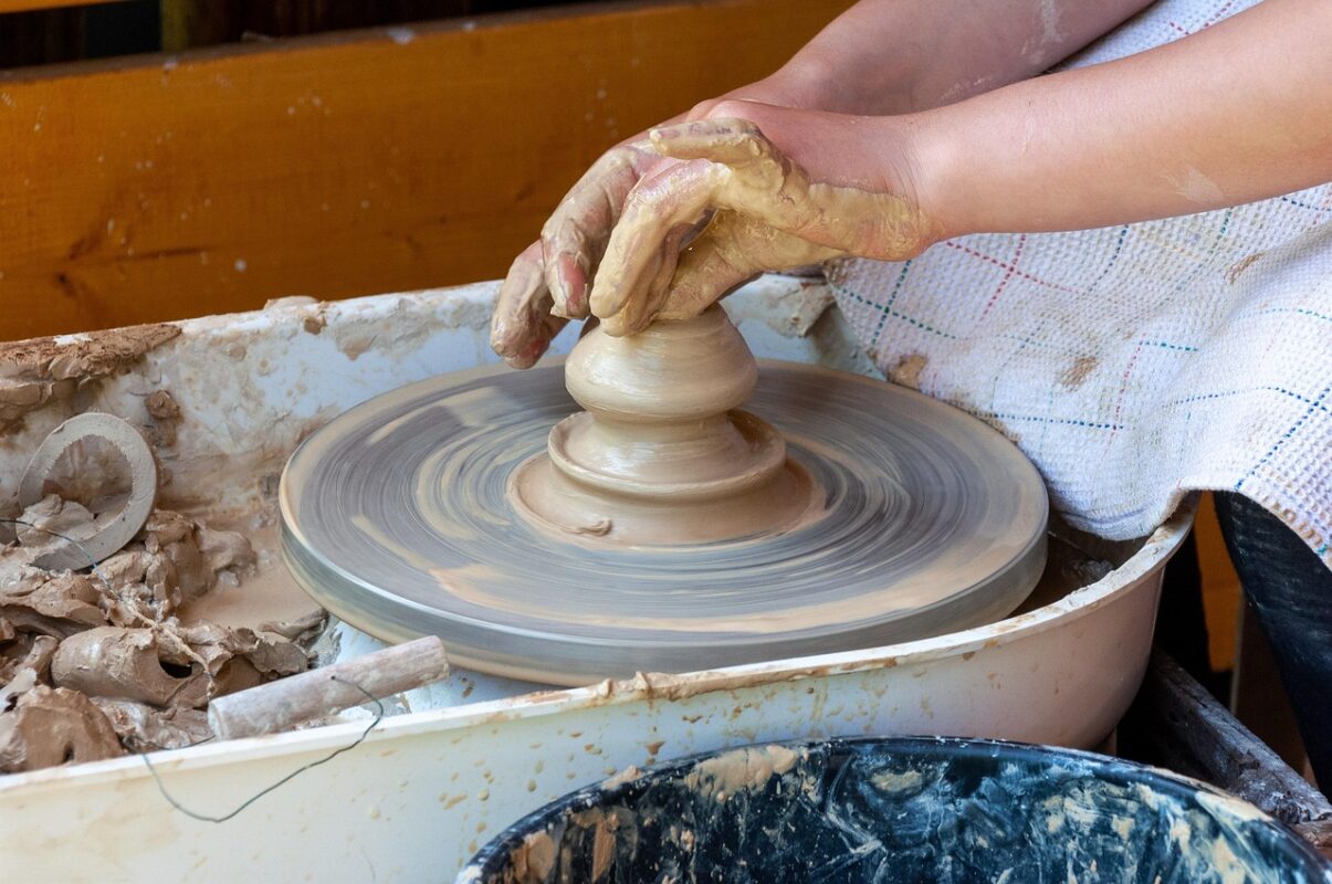 A potter at the wheel