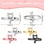 Cat Design Crochet Loop Rings