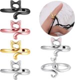 Cat Design Crochet Loop Rings