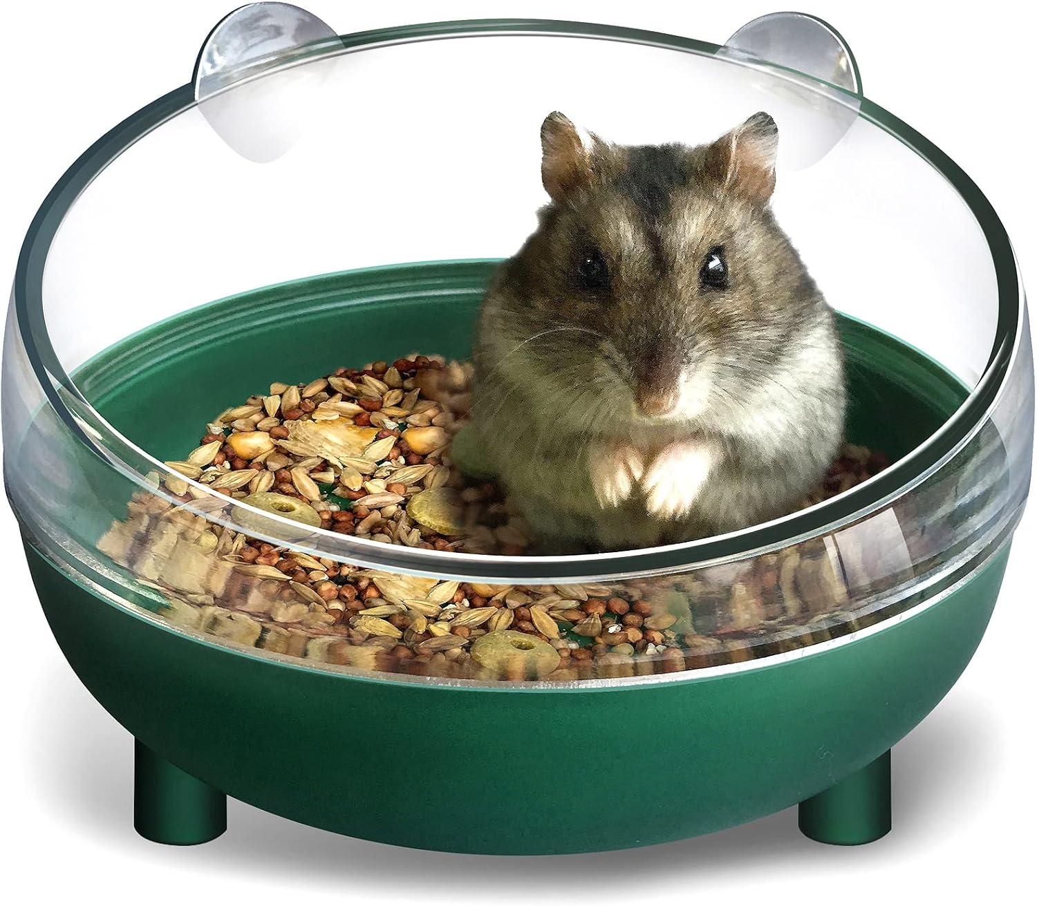 Deep Hamster Sand Bath Bowl – Green & Clear Hamster Bathroom Sand Bath — view 2