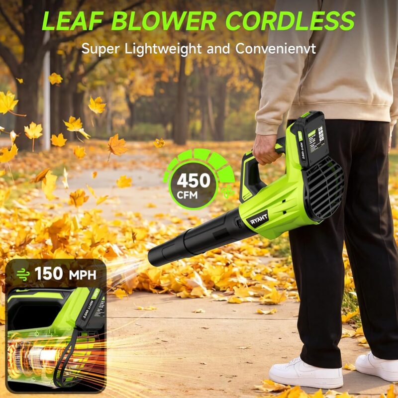 450 CFM Cordless Leaf Blower - Hình 2